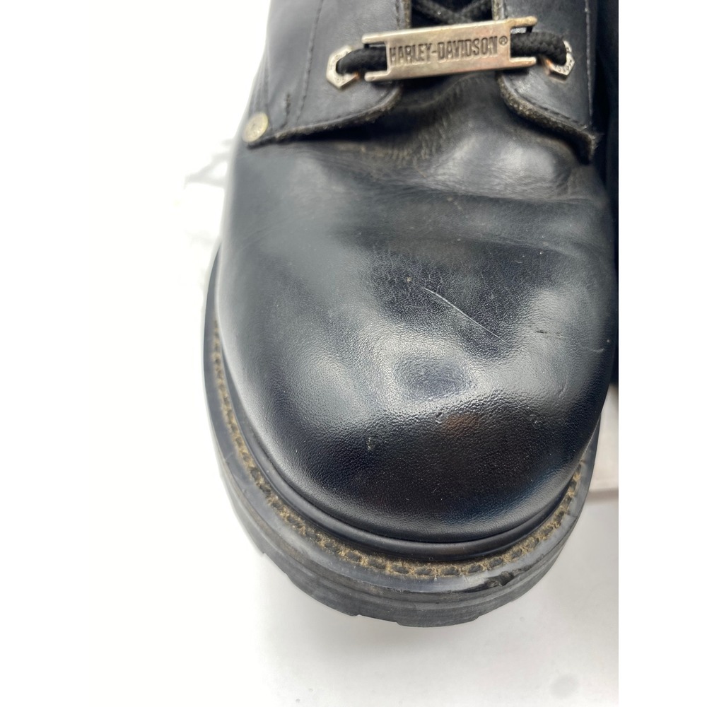 Harley Davidson Mens 13 Motorcycle Boots Black Leather Side Zip Lug Sole 91028 - Picture 5 of 15